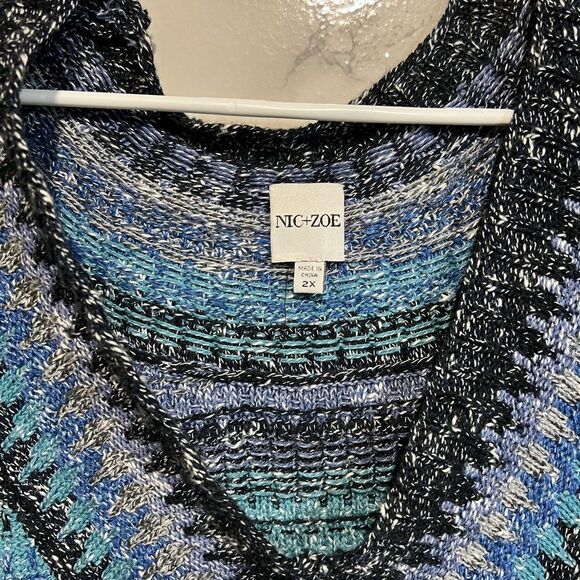 NIC+ZOE SAPPHIRE STRIPES SWEATER Size 2X - Picture 7 of 12